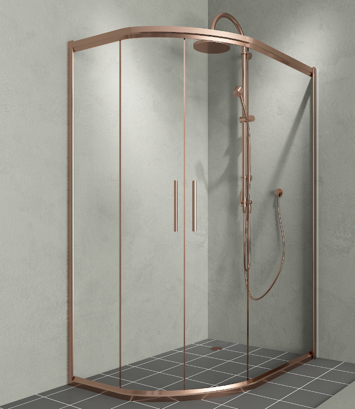 Bakır Asimetrik Oval Duşakabin