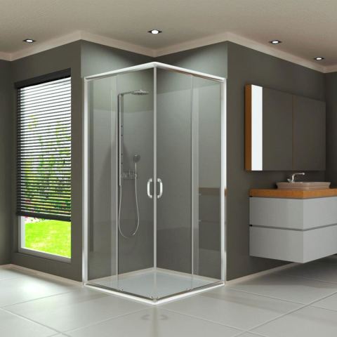 Kare ve Dikdörtgen Duşakabin Teknesiz 100x100 Cm - Desenli Cam