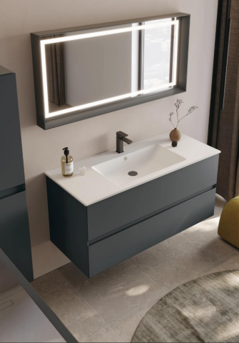 Orka Nest 120 cm Mat Antrasit Banyo Dolabı Takımı