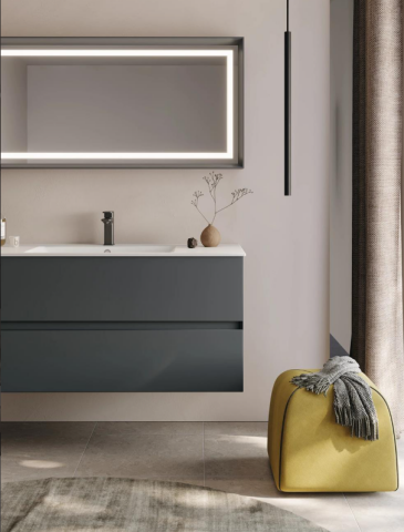 Orka Nest 120 cm Mat Antrasit Banyo Dolabı Takımı