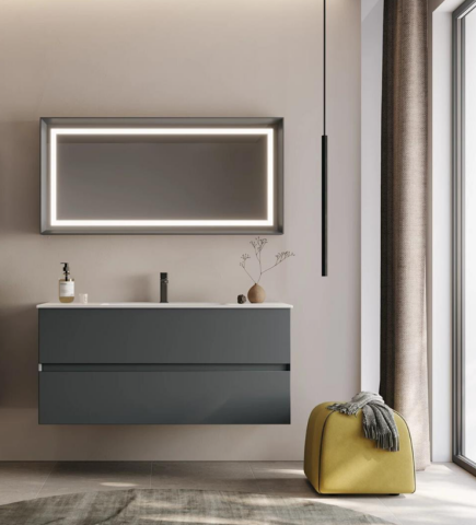 Orka Nest 120 cm Mat Antrasit Banyo Dolabı Takımı