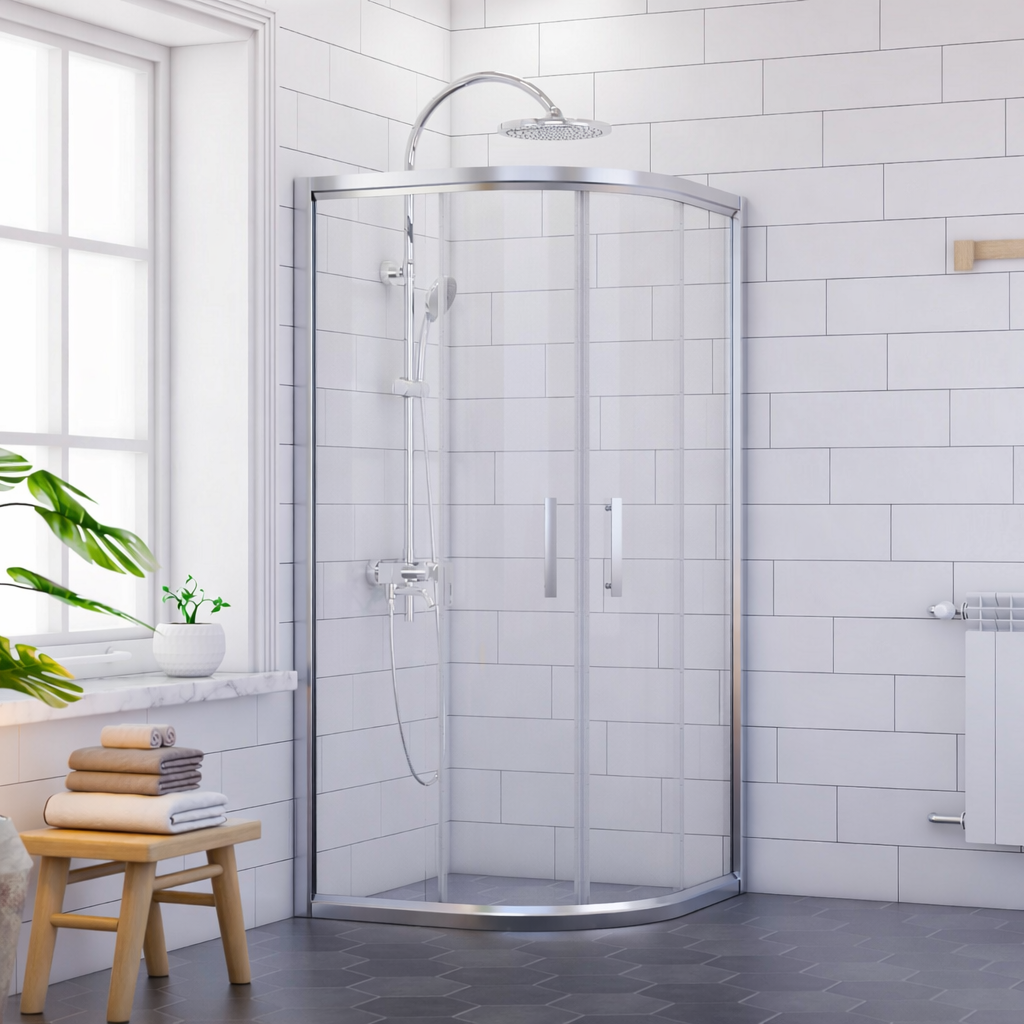 Oval Duşakabin TEKNESİZ 90x90 Cm - Şeffaf Cam