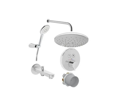 Artema  Aquacontrol Round Ankastre Termostatik Duş Seti Krom