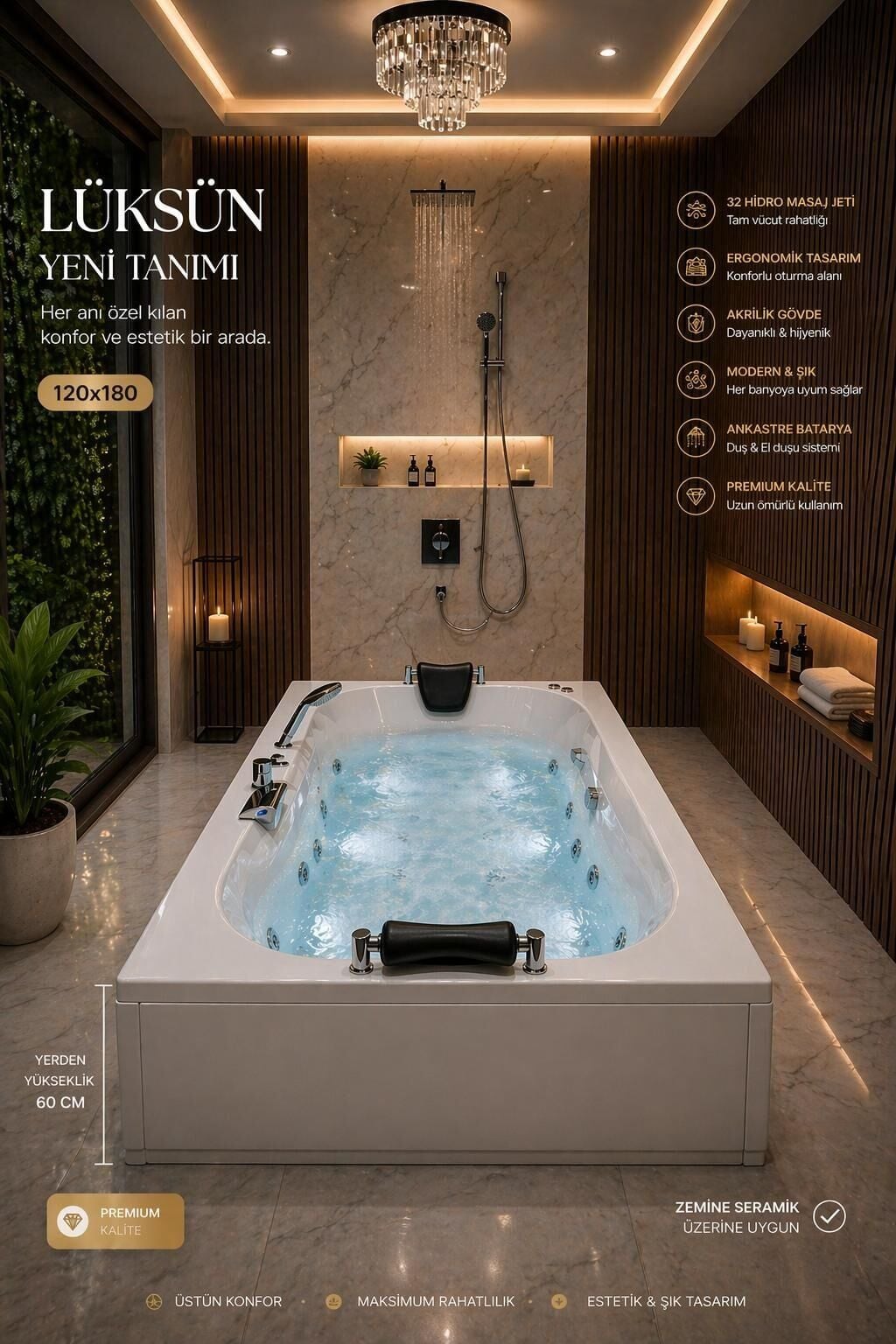 120x180 Turmaline Jakuzi SİSTEM 1