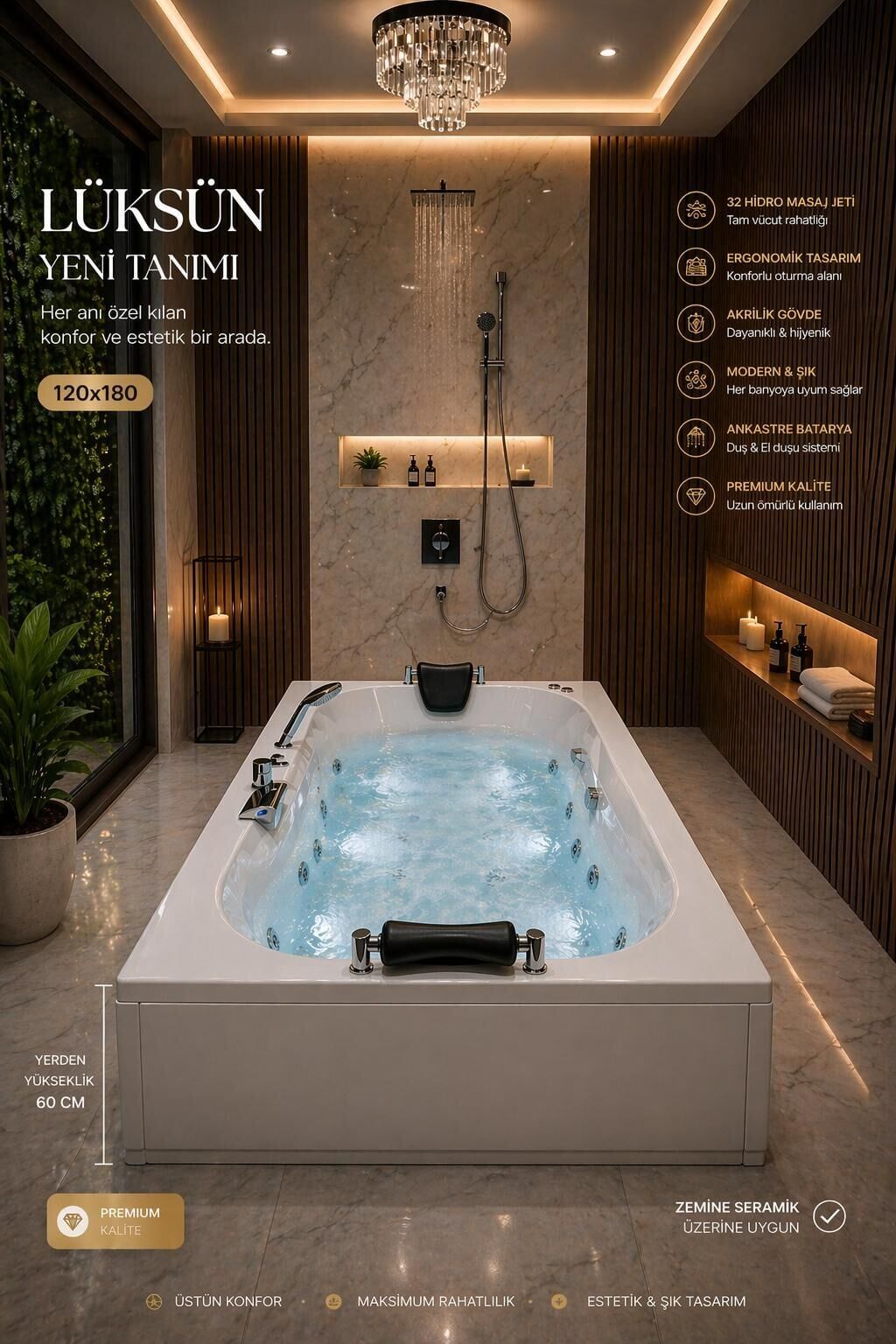 120x180 Turmaline Jakuzi SİSTEM 1