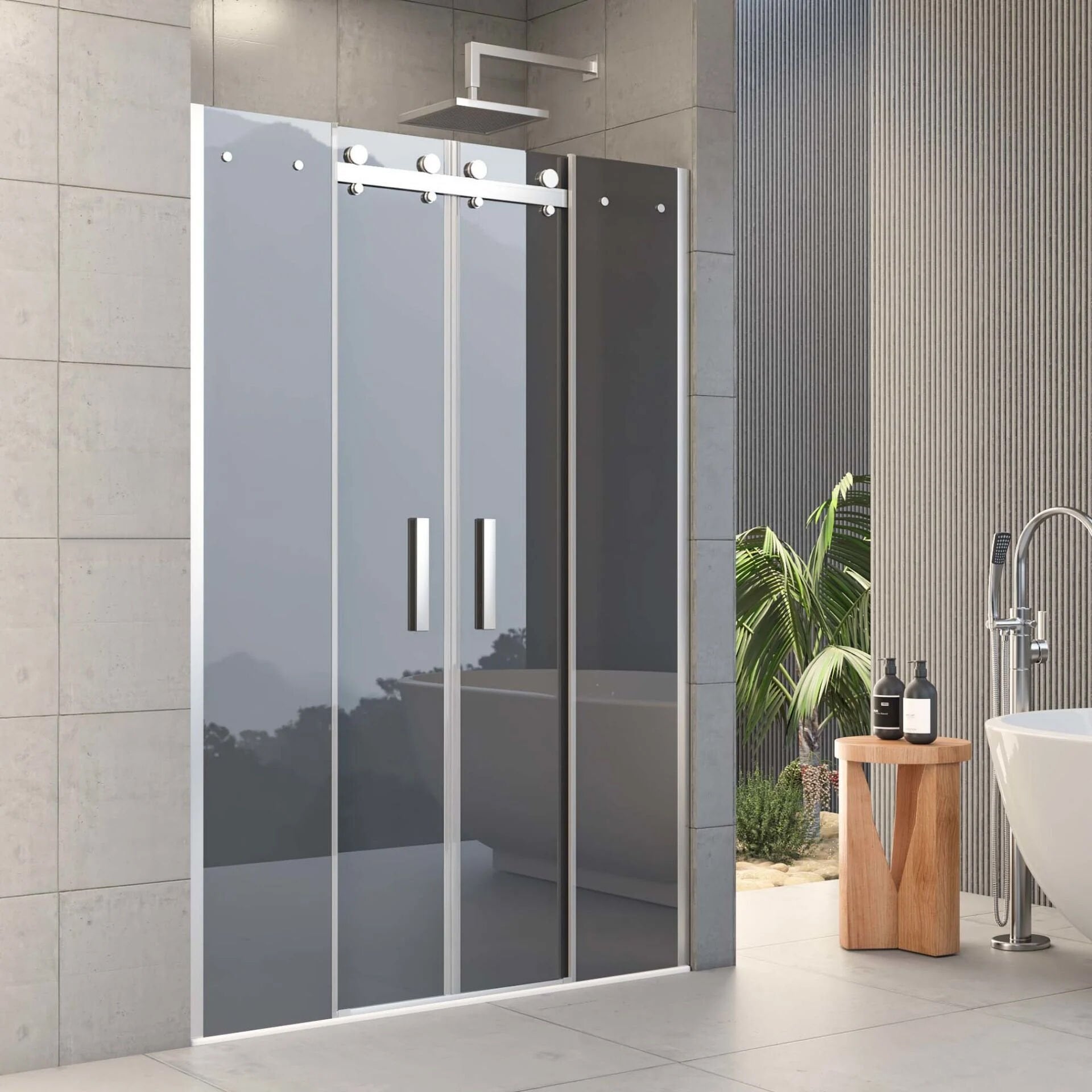 Urbano Metro Orta Açılır 2 Sabit 2 Çalışır Duşakabin