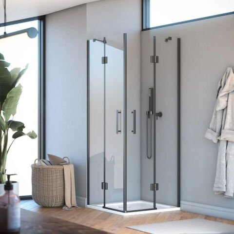 Aura Cristal Menteşeli 2 Sabit 2 Açılır Dikdörtgen Duşakabin