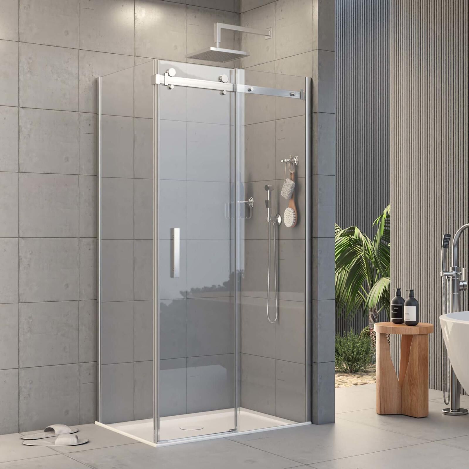 VALERON PRO Sabit Panelli Dikdörtgen Duşakabin 110x110 Cm