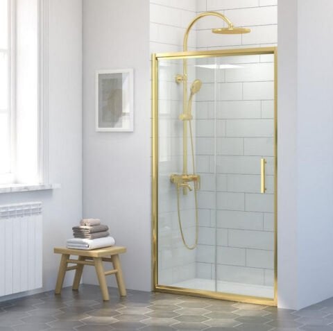 Gold İki Duvar Arası 1 Sabit 1 Sürgü Duşakabin