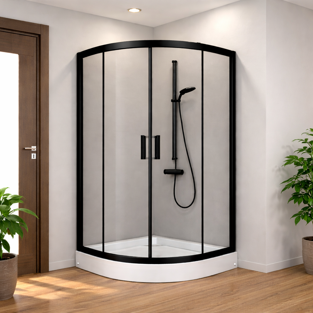 Siyah Oval Tekne + Duşakabin