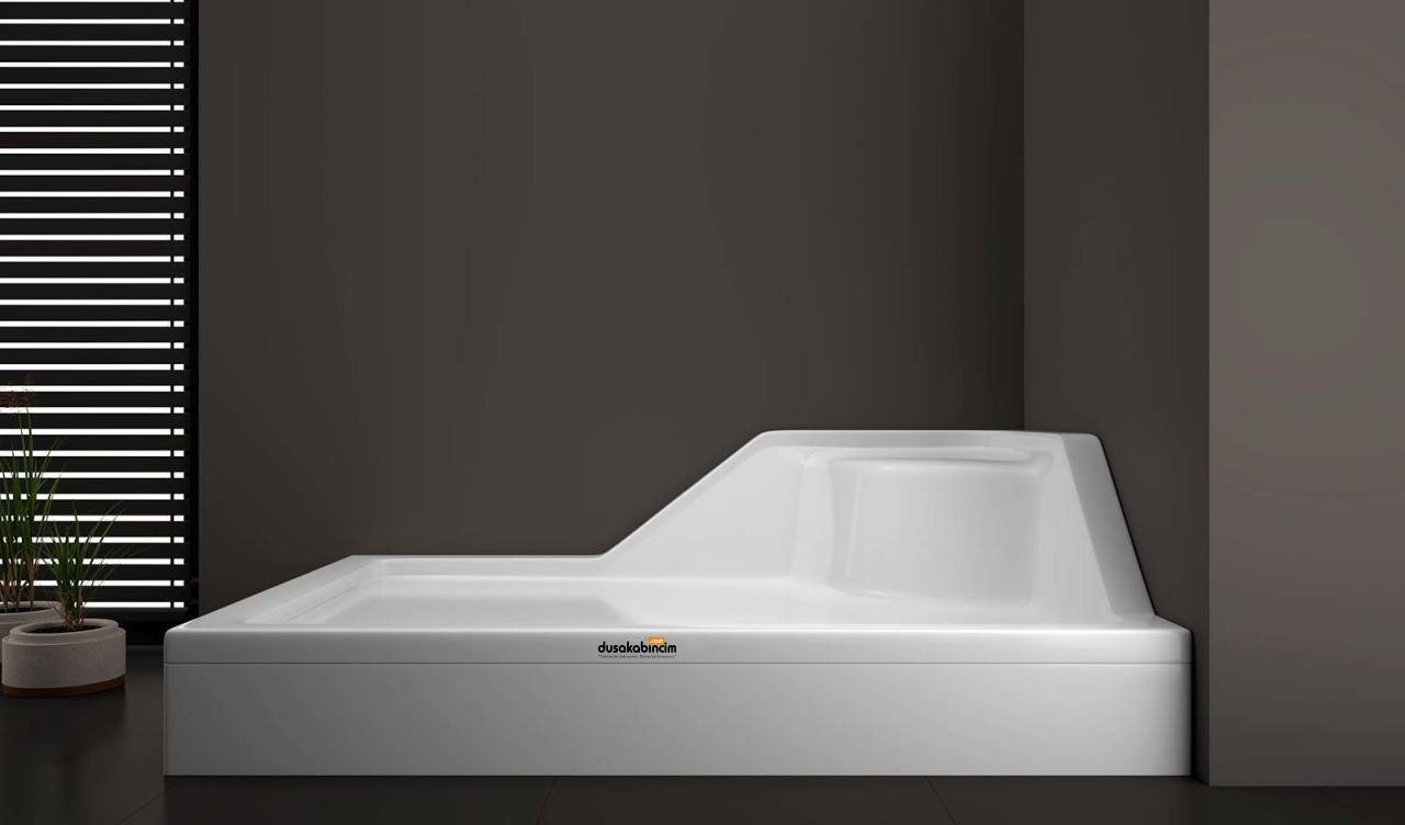80x120 Cm Dikdörtgen Oturmalı Duş Teknesi