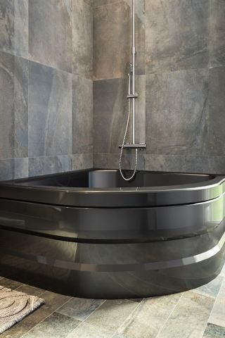 120x120 Cm Siyah Oval Mini Küvet