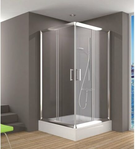 Dikdörtgen-Kare Duşakabin Tekne-Takım 90x90 Cm - Şeffaf Cam