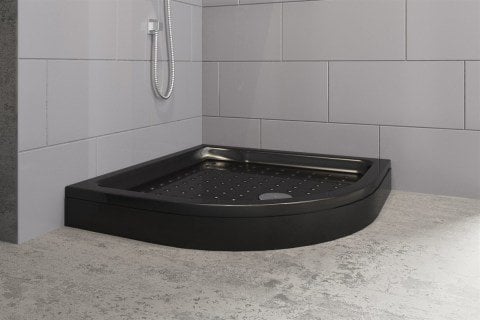 Siyah Oval Duş Teknesi 100x100 Cm