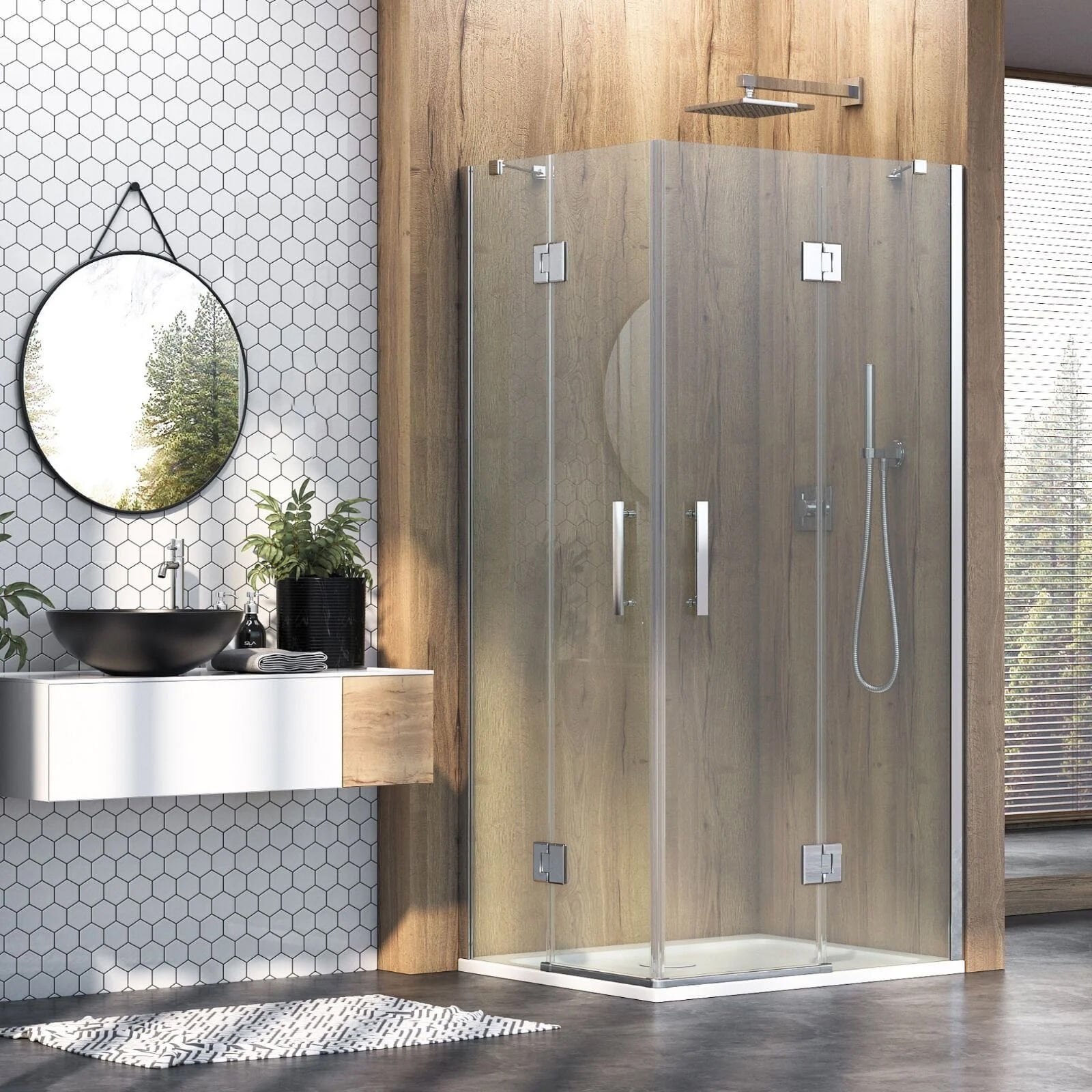 Aura Luman Menteşeli Sistem 2 Sabit 2 Açılır Dikdörtgen Duşakabin