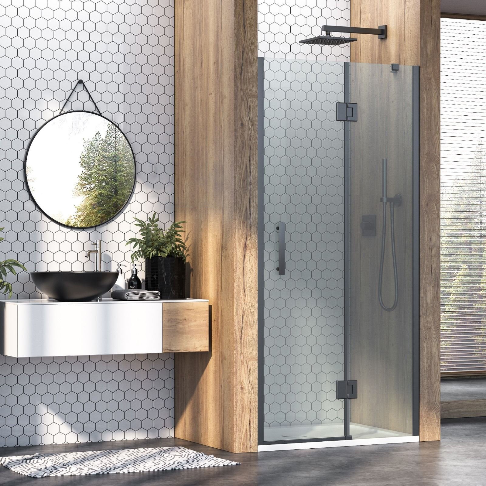 Aura Vivere 1 Sabit 1 Açılır Camdan Menteşeli Duşakabin