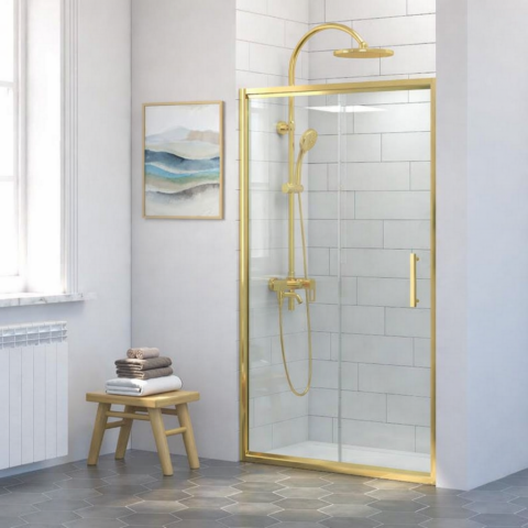 Dusakabincim Gold İki Duvar Arası 1 Sabit 1 Sürgü Duşakabin