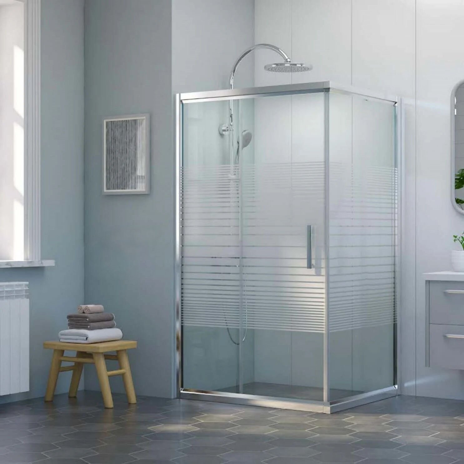 Nova Elementa Sabit Panelli Dikdörtgen Duşakabin