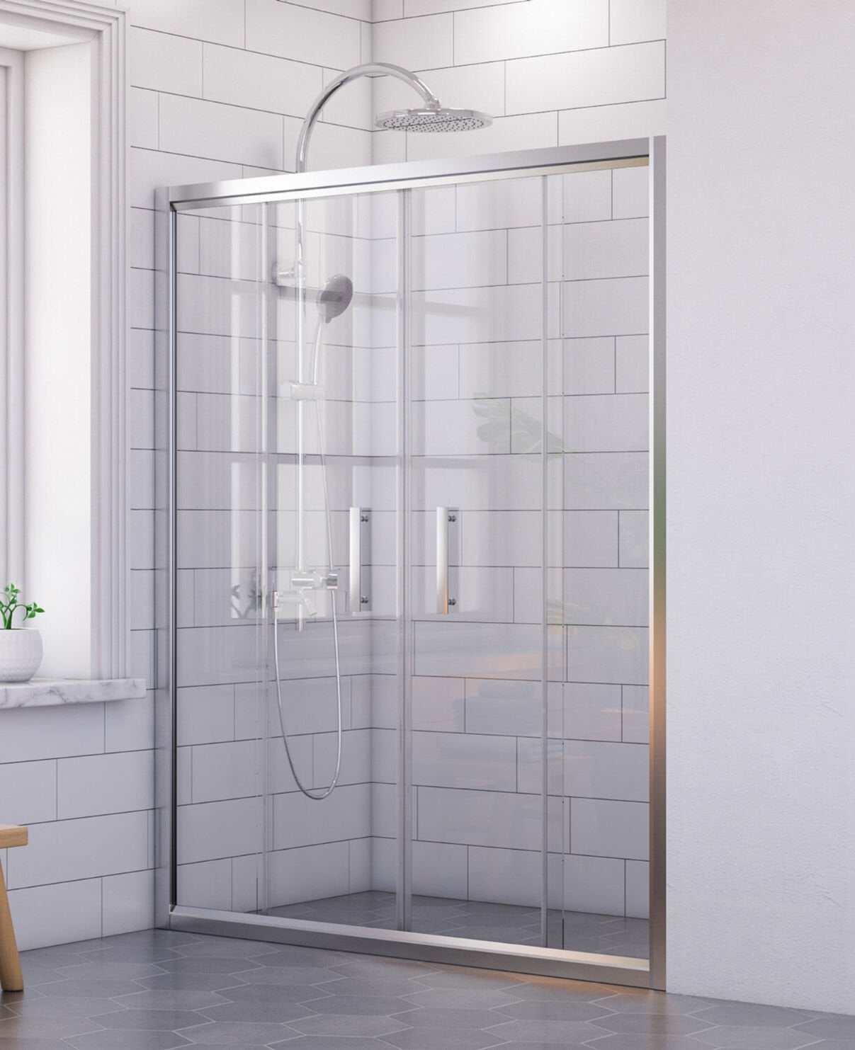 Nova Plus Orta Açılır 2 Sabit 2 Sürgü Duşakabin