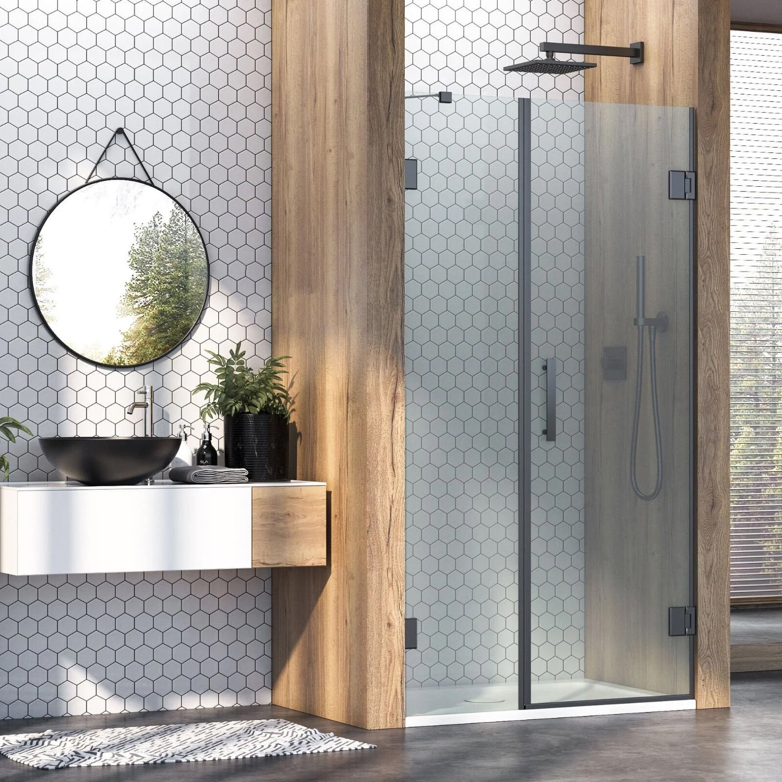 Aura Vivere 1 Sabit 1 Açılır Duvardan Menteşeli Duşakabin