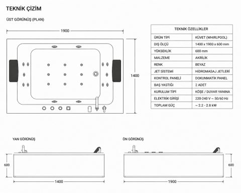 140x190 Bianca Jakuzi