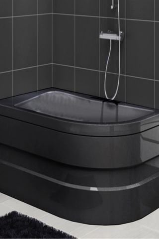 100x150 Cm Siyah Asimetrik Küvet Sol