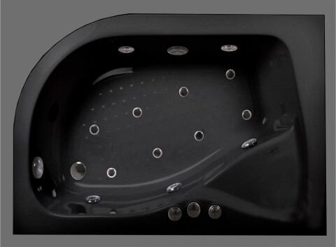 Siyah Asimetrik Jakuzi 100x150 Cm - SİSTEM 1