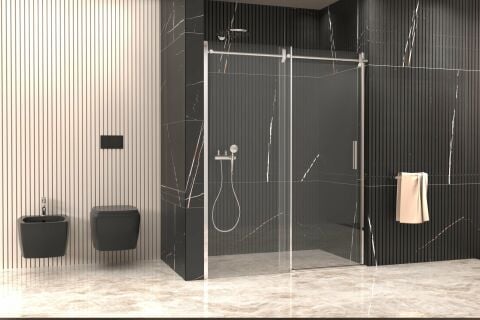 Krom Borulu Sistem Cam Duşakabin 100 CM