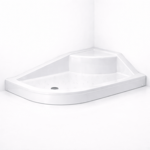 80x120 cm Asimetrik Oval Oturmalı Duş Teknesi Sağ