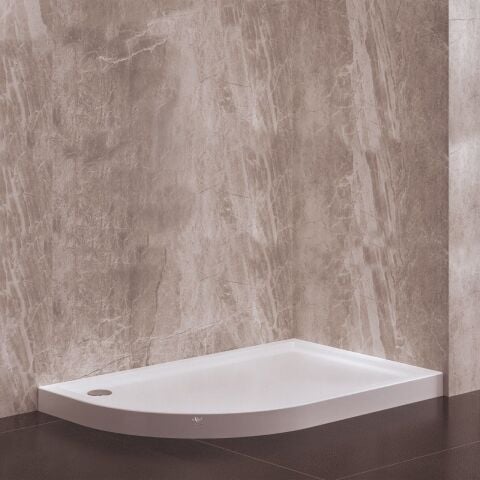 70x100 cm Monoblok Asimetrik Oval Duş Teknesi Sağ