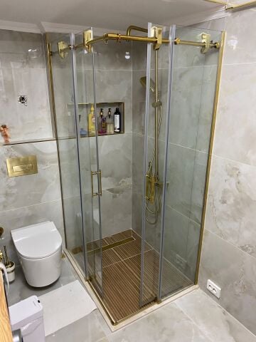 Dusakabincim Gold  İki Duvar Arası 1 Sabit 1 Sürgü Duşakabin