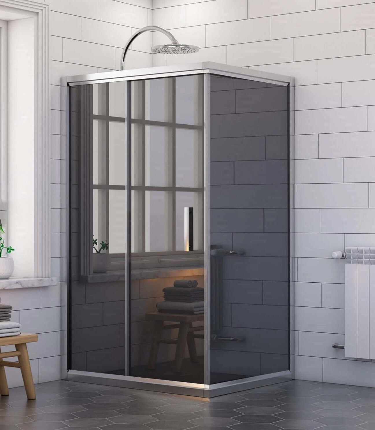 Nova Pure Sabit Panelli Dikdörtgen Duşakabin