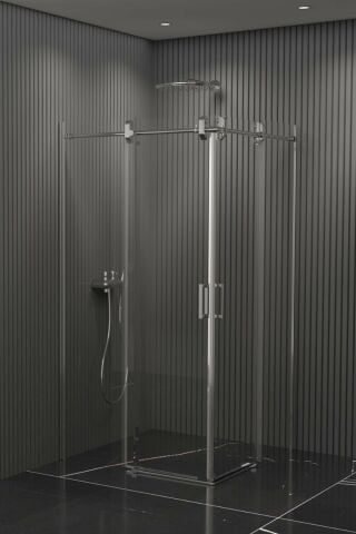 Kare Borulu Sistem Cam Duşakabin Teknesiz 100x100 Cm