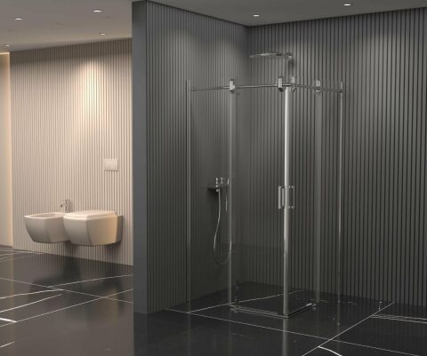 Kare Borulu Sistem Cam Duşakabin Teknesiz 100x100 Cm