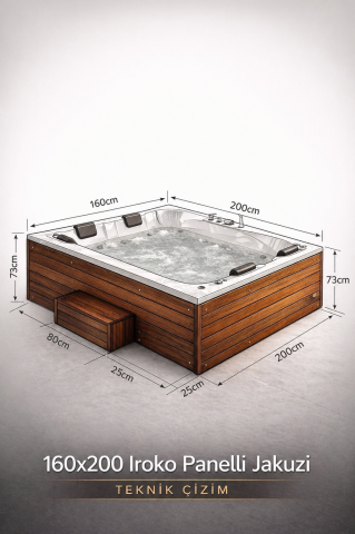 160x200 Iroko Panelli Jakuzi SİSTEM 1