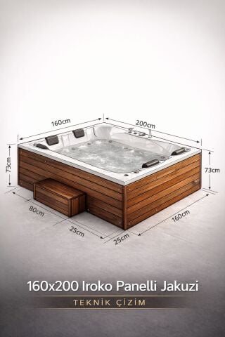 180x200 Iroko Panelli Jakuzi