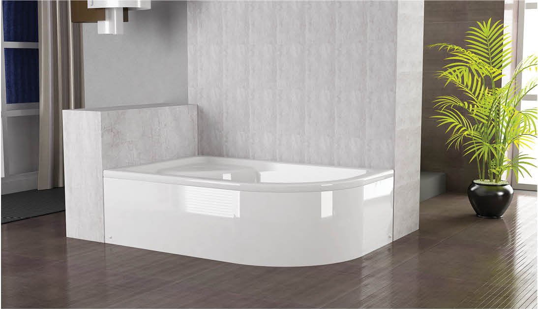 80x110 cm Asimetrik Oval Oturmalı Mini Küvet Sol