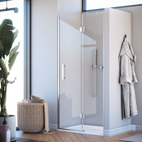 Aura Cristal Lüx 1 Sabit 1 Açılır Camdan Menteşeli Duşakabin