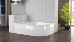 90x130 Cm Asimetrik Oval Oturmalı Mini Küvet Sol