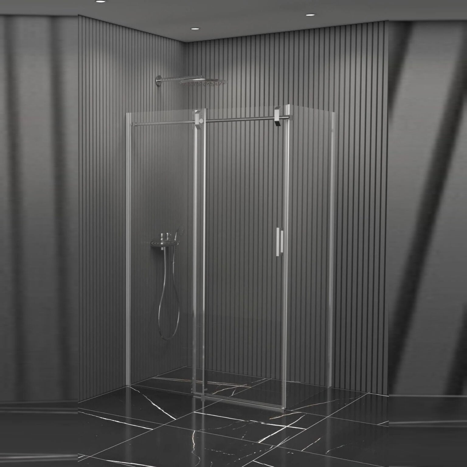 Dikdörtgen Borulu Sistem Cam Duşakabin 110x110 Cm