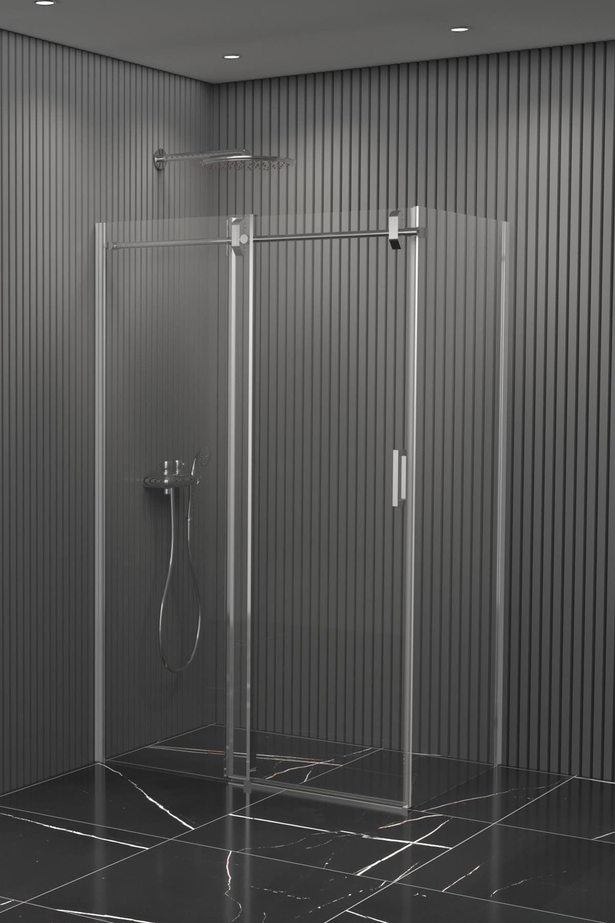 Dikdörtgen Borulu Sistem Cam Duşakabin 100x100 Cm