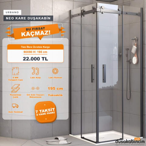 90x90 Urbano Neo Kare Duşakabin