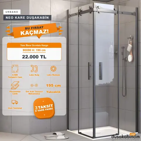 90x90 Urbano Neo Kare Duşakabin