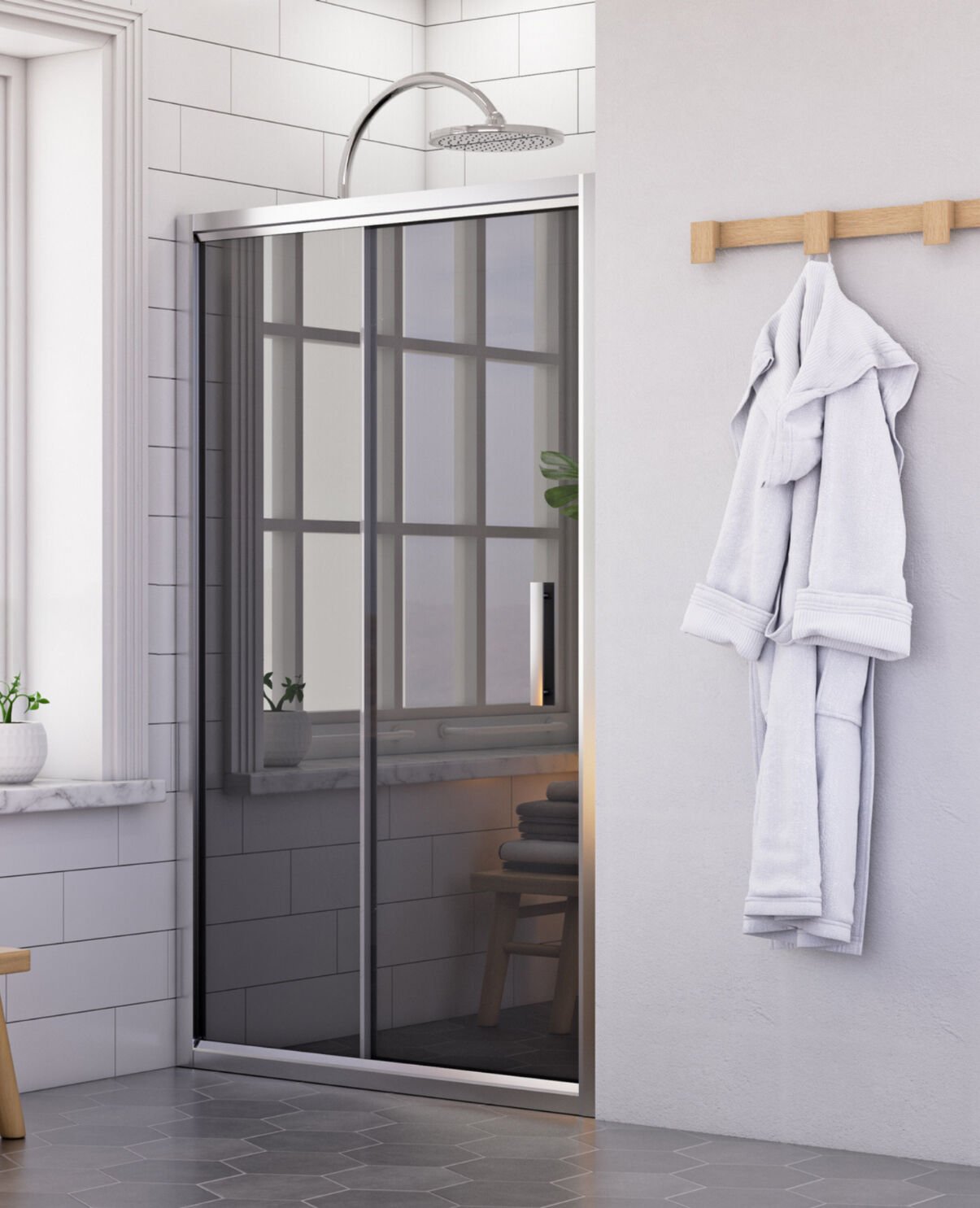 Nova Pure İki Duvar Arası 1 Sabit 1 Sürgü Duşakabin