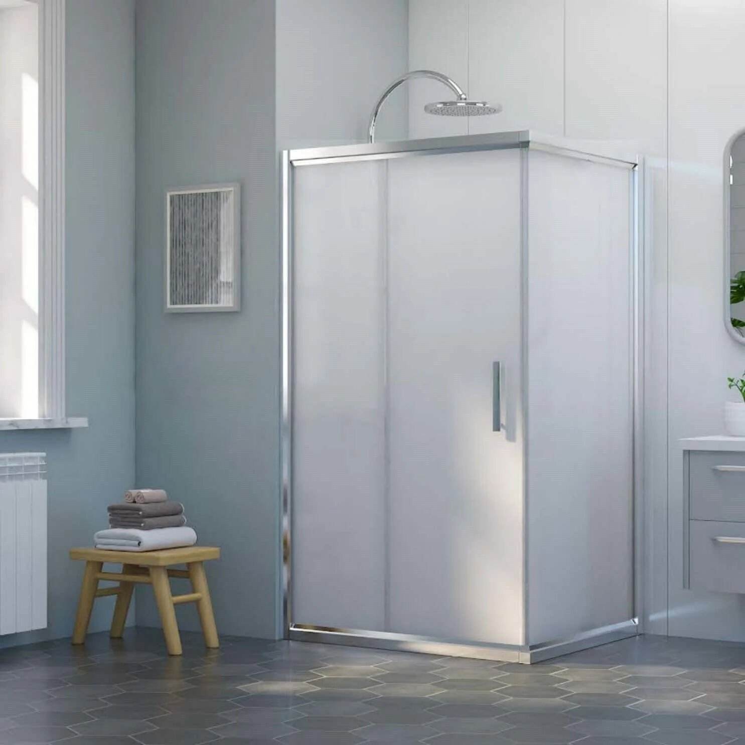 Nova Tempo Sabit Panelli Dikdörtgen Duşakabin