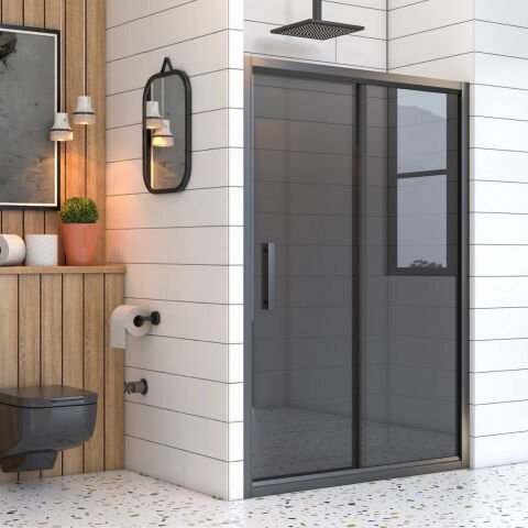 Mira Terra Füme Cam İki Duvar Arası 1 Sabit 1 Sürgü Duşakabin