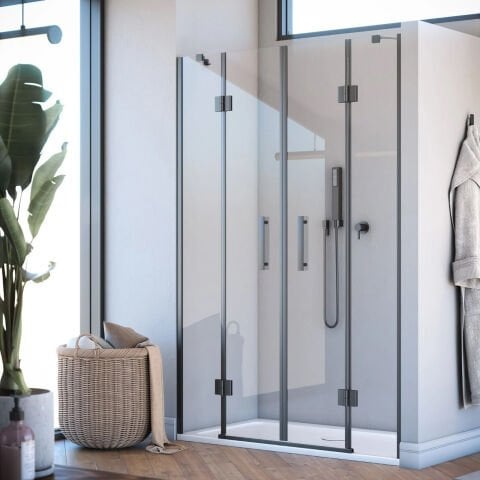 Aura Cristal Menteşeli Sistem iki Duvar Arası 2 Sabit 2 Çalışır Duşakabin