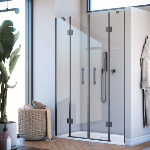 Aura Cristal Menteşeli Sistem iki Duvar Arası 2 Sabit 2 Çalışır Duşakabin