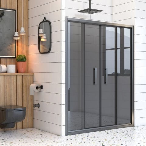 Mira Terra Füme Cam Orta Açılır 2 Sabit 2 Sürgü Duşakabin