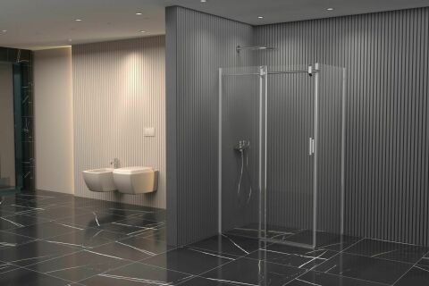 Dikdörtgen Borulu Sistem Cam Duşakabin Siyah Profil 100x100 Cm